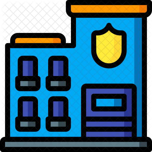 Police Station Icon - Building (512x512)