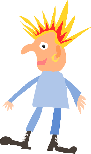 Funny Punk, Rock, Man, Funny - Punk Rocker Clipart Transparent Png (377x640)