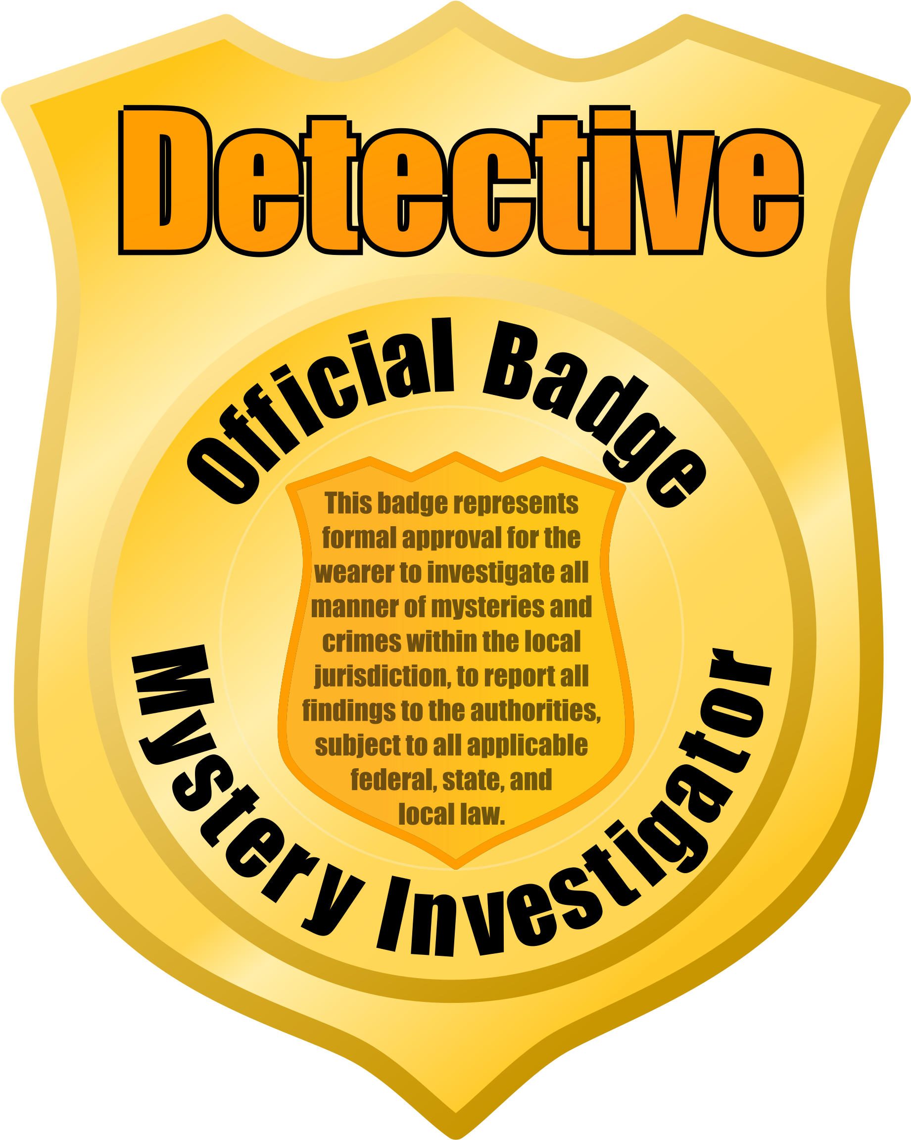 Police - Police Detective Badge Clipart (2100x2400)