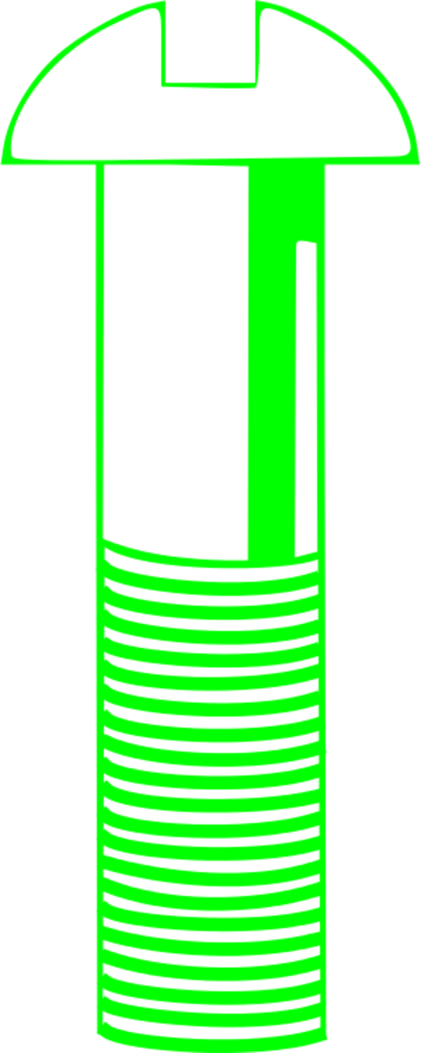 Machine Screw Blue - Screw Clip Art (600x1502)