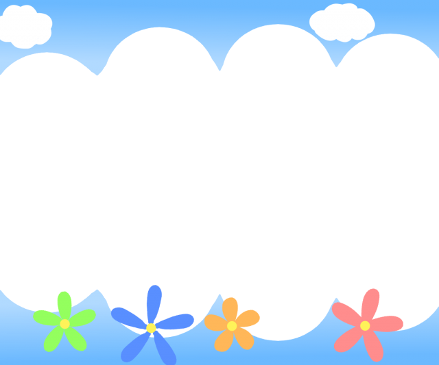 空とお花フレームのイラスト - Yacht (640x533)