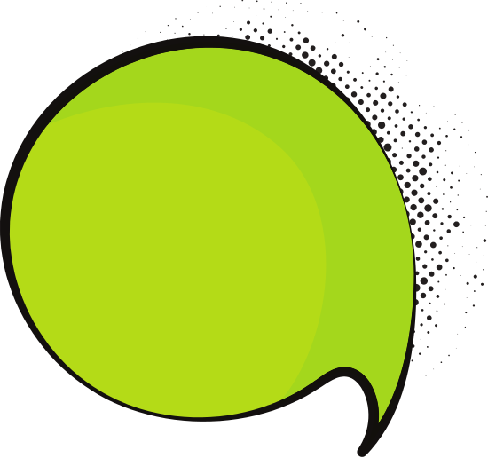 Pop Art Style Green Speech Bubble - Modern Art (550x516)