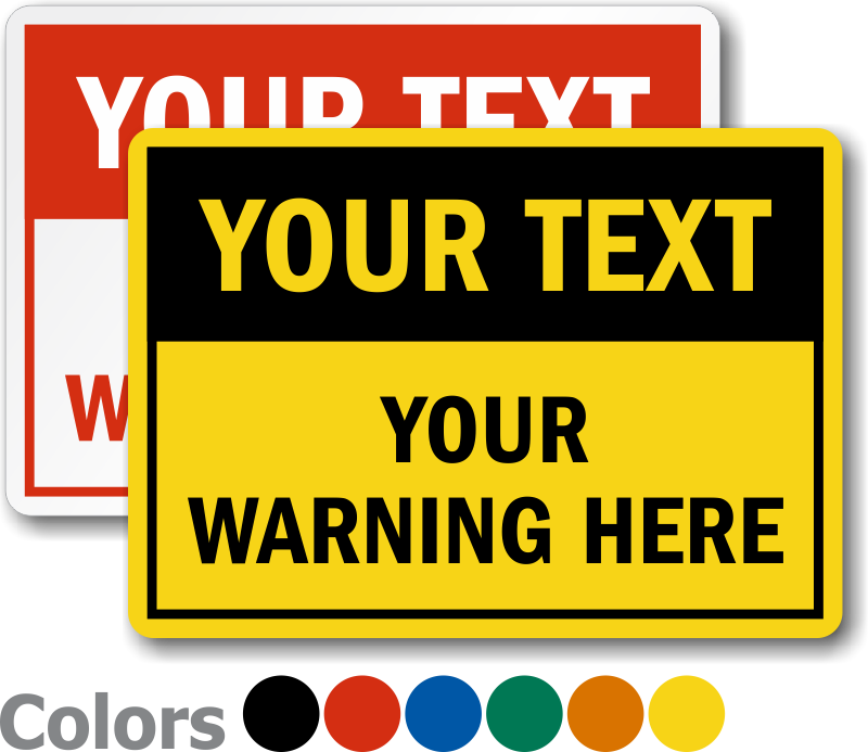 Zoom - Personalize - Caution Sign Template Free (800x693)