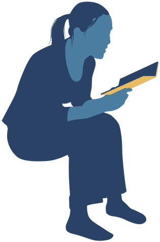 Woman Reading Book Sitting Silhouette - Book (512x512)