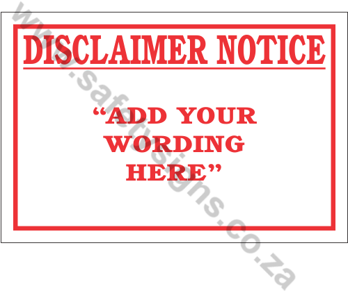 Nr14) Indemnety Notice Sign - Indemnity (499x499)
