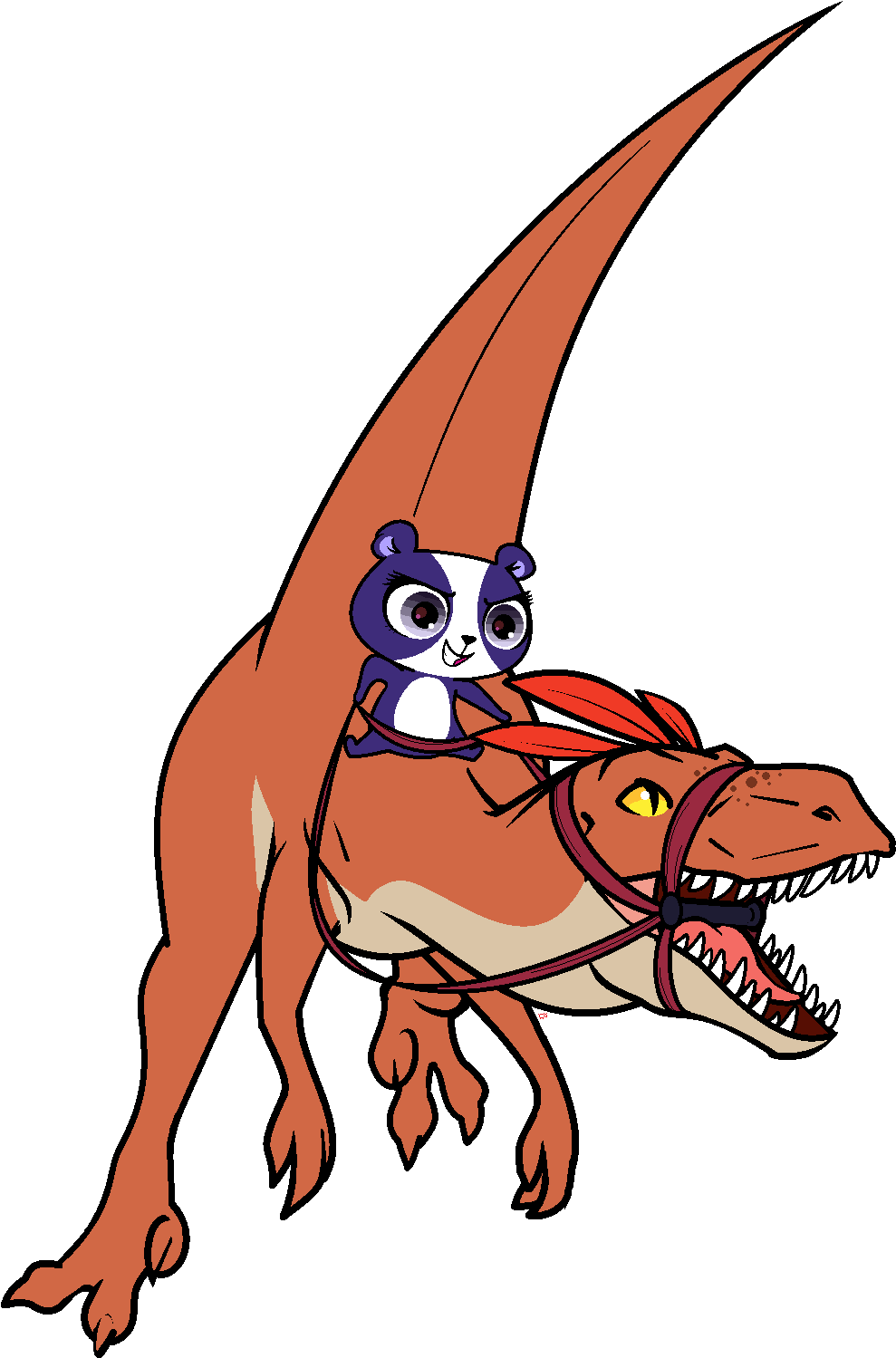 Penny Ling Riding A Velociraptor - Riding A Velociraptor (1058x1526)