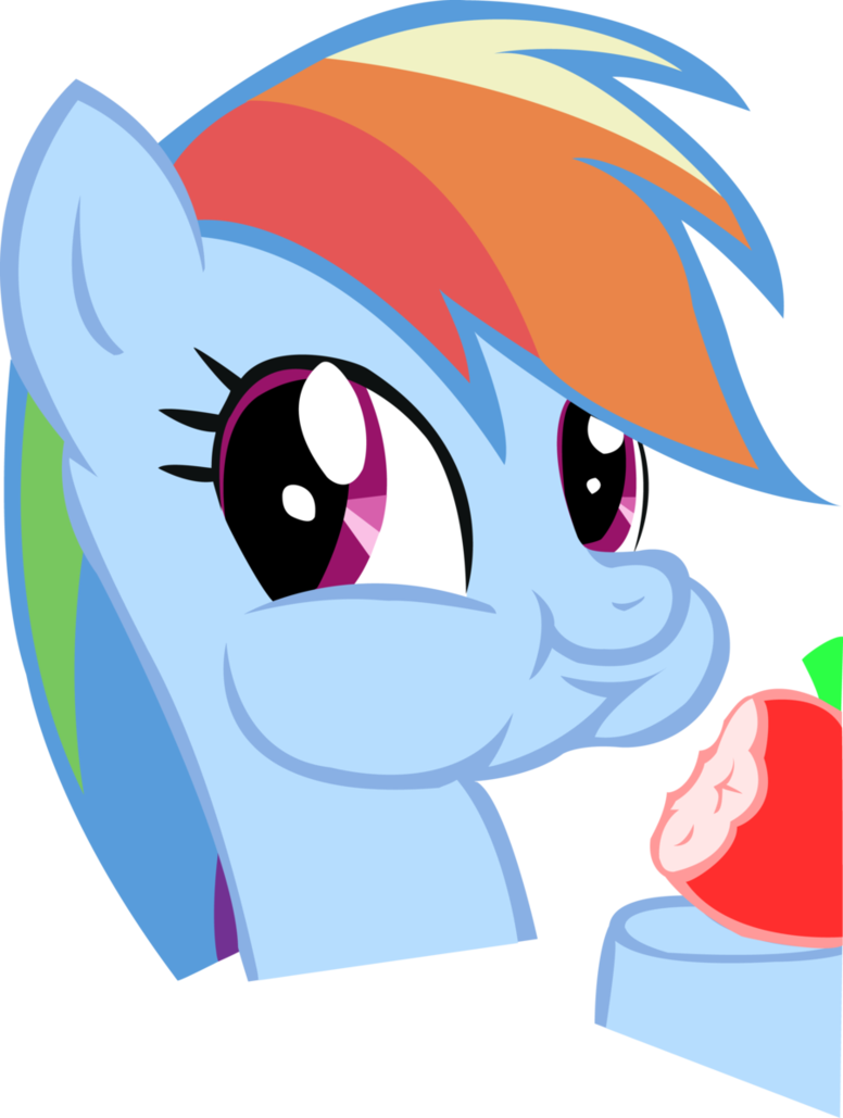 Rainbow Dash Eating Apple Vectorized By M4ng0s - My Little Pony: Friendship Is Magic (776x1029)