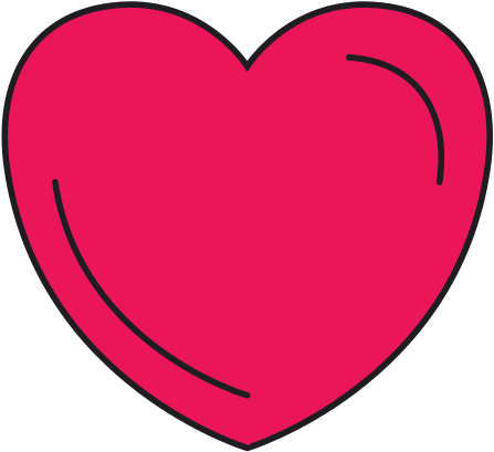 Colorful Silhouette Front View Heart Shape Symbol Charity - Heart Png Transparent Pink (550x550)