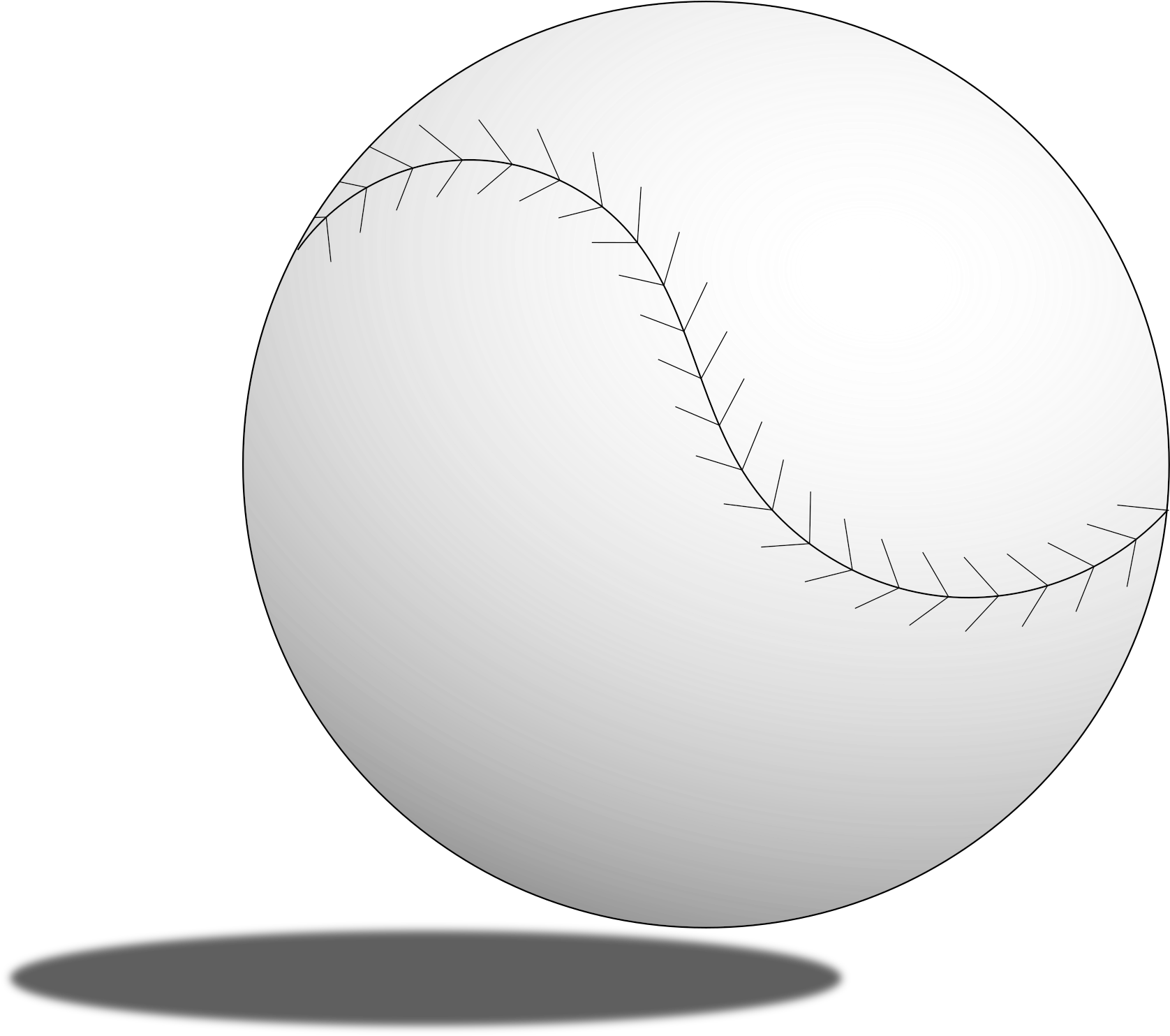 Baseball Clipart Shadow - Beyzbol Topu Png (2400x1800)