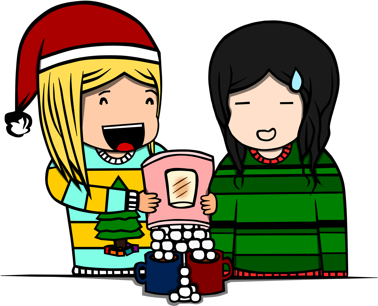 “ A Fanart Of Laura And Her Hot Chocolate And Marshmallows - Cartoon (1280x1083)