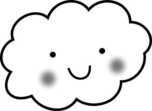 Cute Happy Cloud - Gambar Awan Kartun Lucu (500x365)