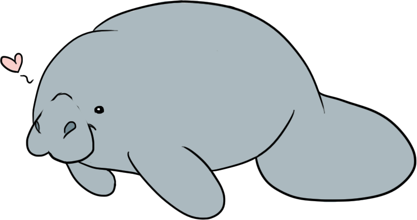 Manatee Clipart - Cute Manatee Clip Art (822x434)