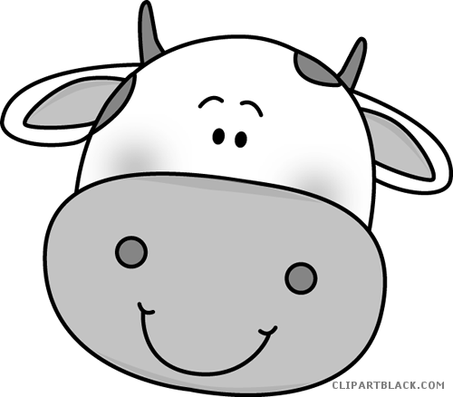 Cute Cow Animal Free Black White Clipart Images Clipartblack - Cow Face Coloring Page (500x438)