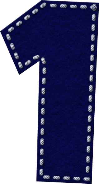 Craft - Number 1 Clipart Blue (318x588)