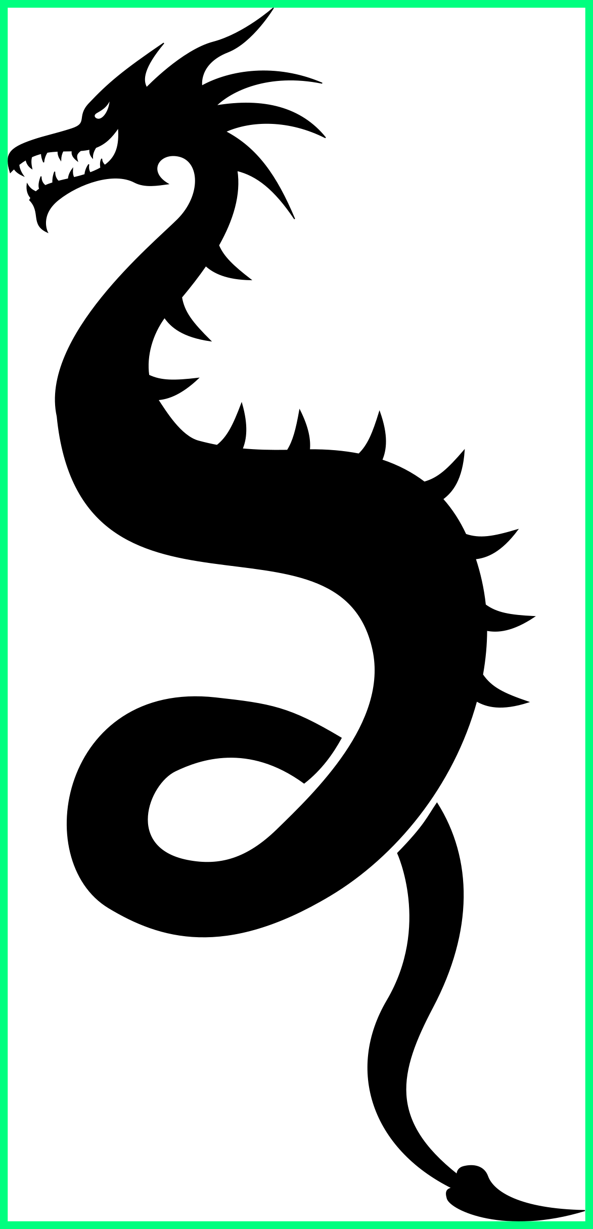 Dragon Clipart Dragon Clipart Silhouette Awesome Dragon - Chinese Dragon Silhouette (1173x2430)