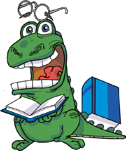 Fanfics You Should Be Reading - Dinosaur Reading A Book Clipart Transparent (441x500)