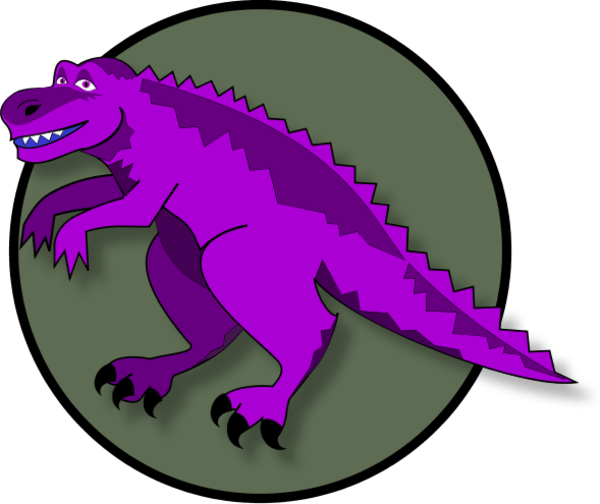 A Cartoon Dinosaur On Circle - Festival Internacional De Benicàssim (600x504)