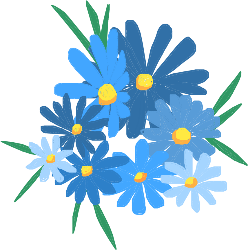 Blue Bouquet By Katiejo911 - Camomile (894x894)
