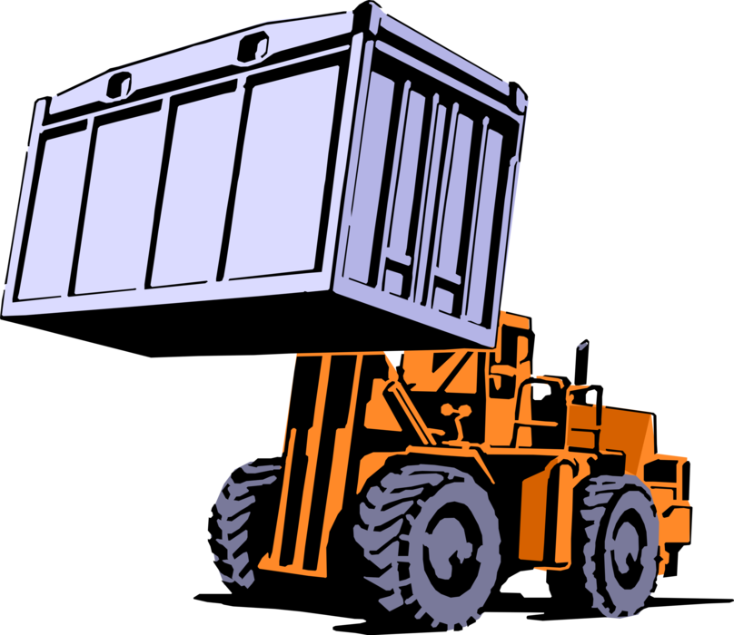 Vector Illustration Of Industrial Warehouseforklift - Forklift Clipart (808x700)