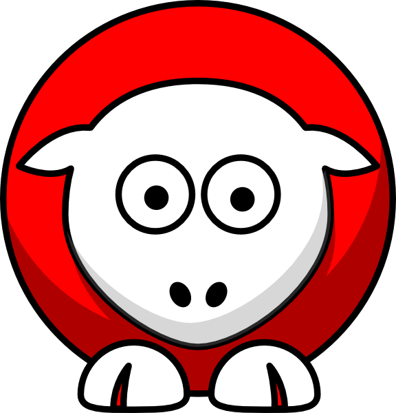 Sheep Looking Straight Red With White Face Clip Art - Detroit Lions Clipart (576x600)