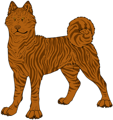 Chocolate Brindle Akita By Leonca - Love My Akita Ornament (round) (470x500)