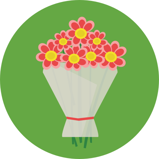 Flower Bouquet Free Baskets And Bouquets Clipart - Flower Bouquet Icon Png (512x512)