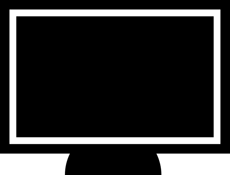 Screen Clipart Compuer - Computer Black Clipart (987x750)