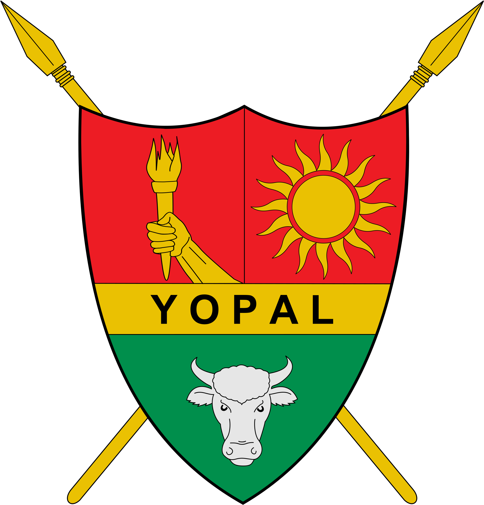 Clip On Torches 16, Buy Clip Art - Bandera Y Escudo De Yopal (2000x2087)