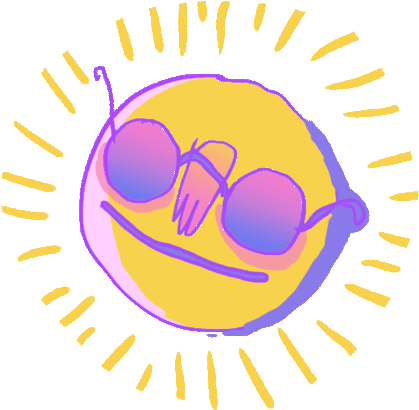 Sunny Day Summer Sticker By Sophie - Sunglasses (439x480)