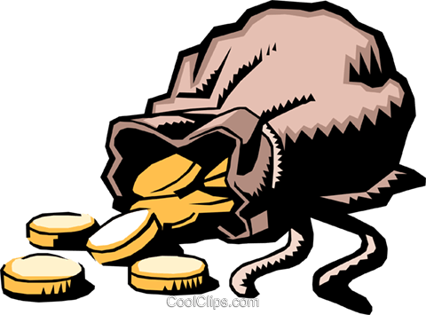 Dinero - Bag Of Coins Clipart (480x355)