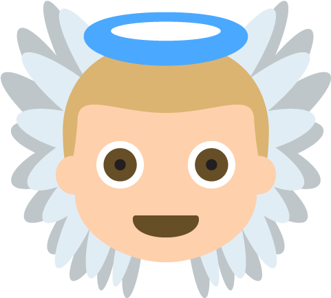 Baby Angel Tone 2 Emoji Emoticon Vector Icon - Cara De Angel Png (512x512)