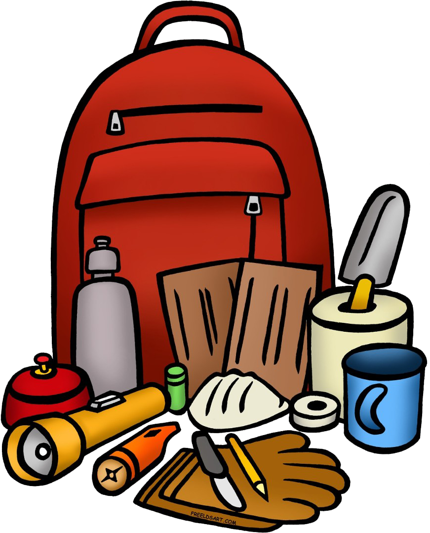Student's Preparedness Training - Emergency Kit Clip Art (932x1136)