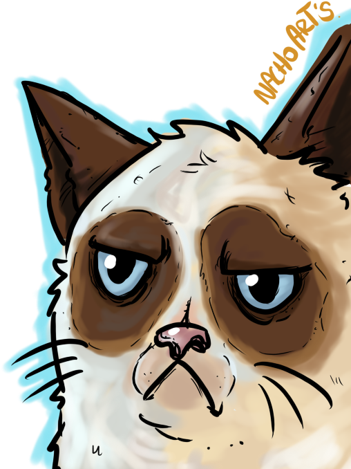 Grumpy Cat By Artedenacho - Cartoon (800x800)