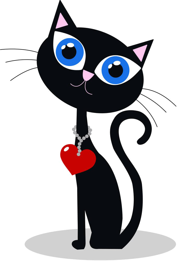 Black Cat Kitten Clip Art - Dessins En Chat (679x1000)
