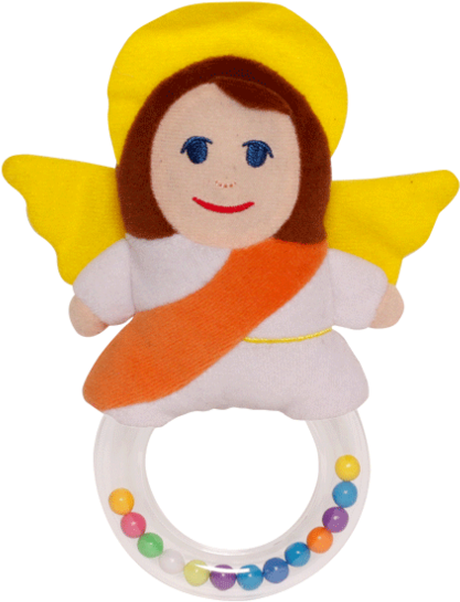 Guardain Angel Rattler - Sacred Heart Toys Guardian Angel Baby Rattle (500x608)