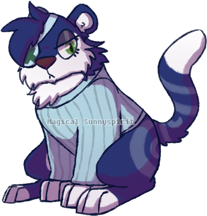 A Grumpy Tiger By Magicalsunnyspirit - Cartoon (754x761)