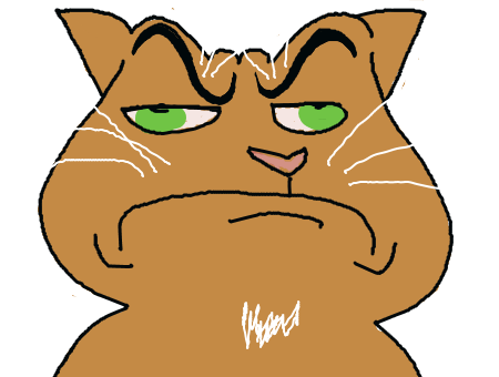 Show Images Untitled Drawing By `katmomma - Cat Yawns (450x340)