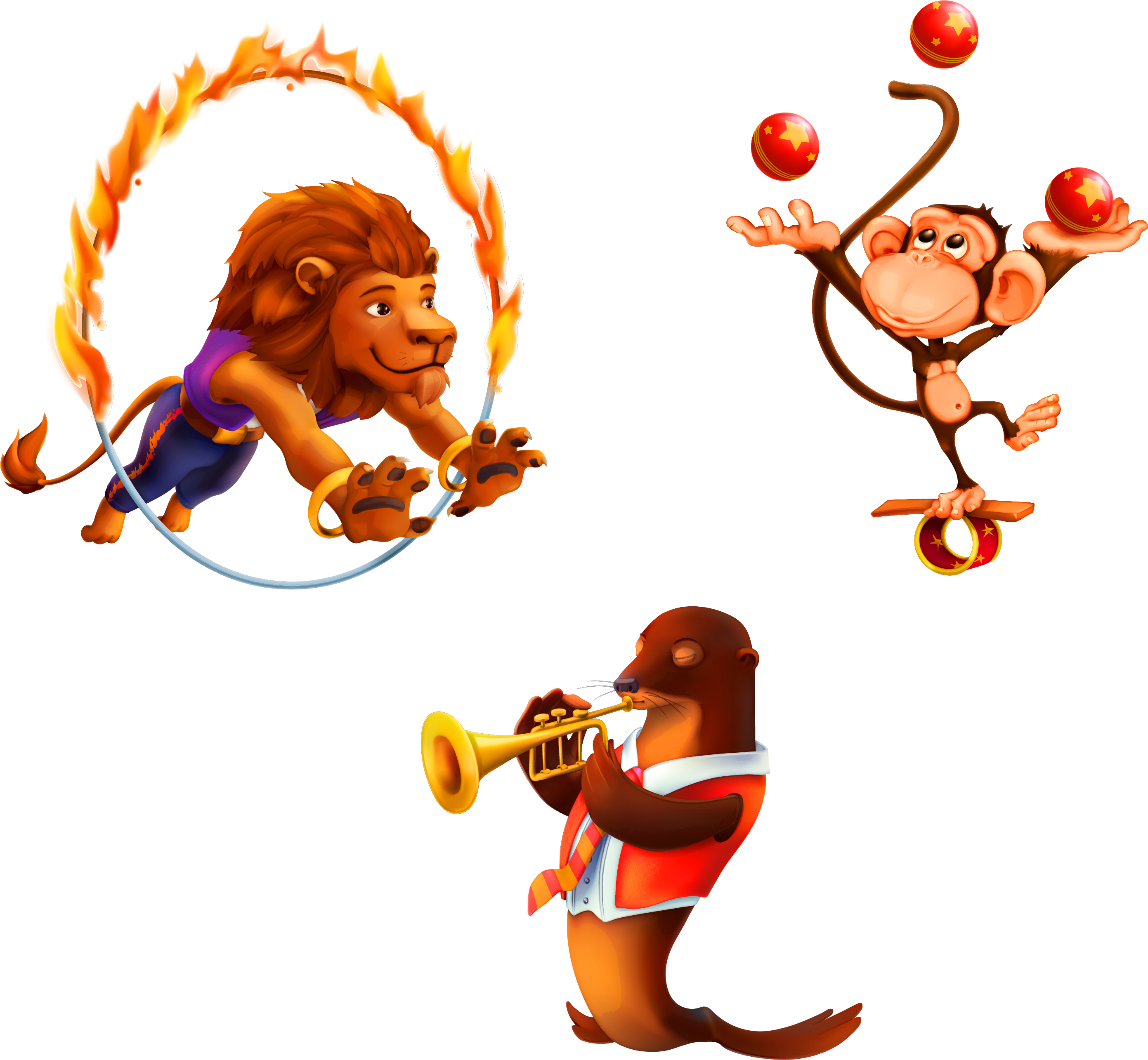 Juggling Circus Monkey Royalty-free - Monkey Cartoon Circus (2880x2569)