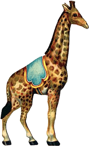 Giraffe - Vintage Circus Clipart (586x600)