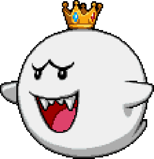 Princess Peach Mario Kart Coloring Pages Download - Pixel King Boo Gif (500x518)