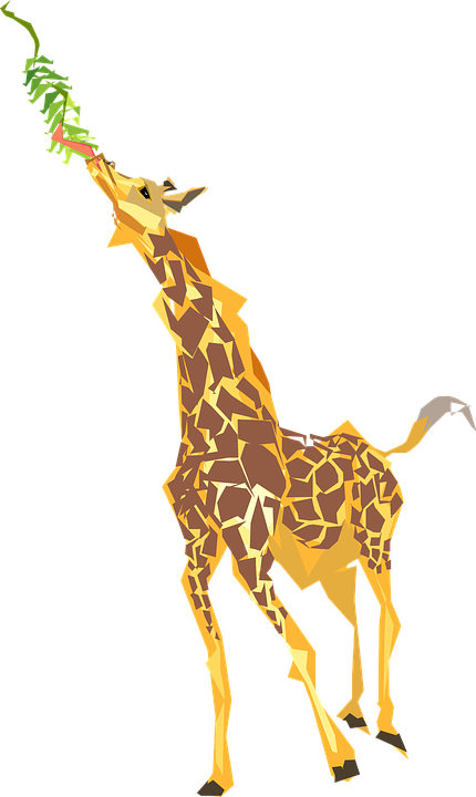 Vintage Giraffe Cliparts 8, Buy Clip Art - Giraffe Eating Leaves Cartoon (430x720)