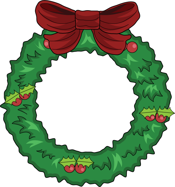 Wreath Clip Art Free Christmas Wreath Cli Christmas - Christmas Wreath Clip Art (570x607)