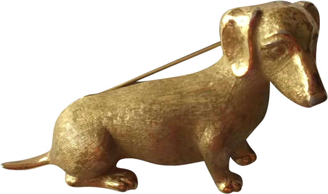 Crown Trifari Vintage Dachshund Pin Brooch - Dachshund (1113x1113)