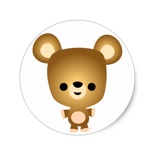 Cute Cartoon Bear Cub Sticker - Cute Cartoon Bear (650x650)