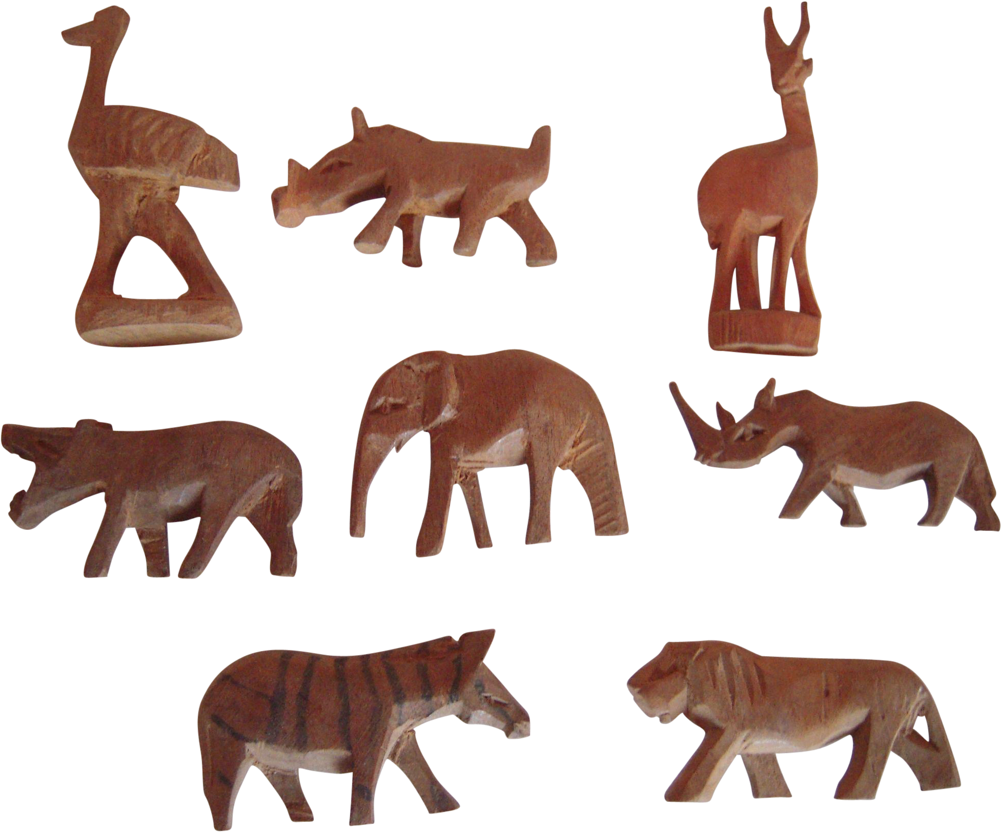 Lot Of 8 Vintage Toy Miniature Hand Carved Wooden Animals - Antique Carved Toy Animal (1952x1952)