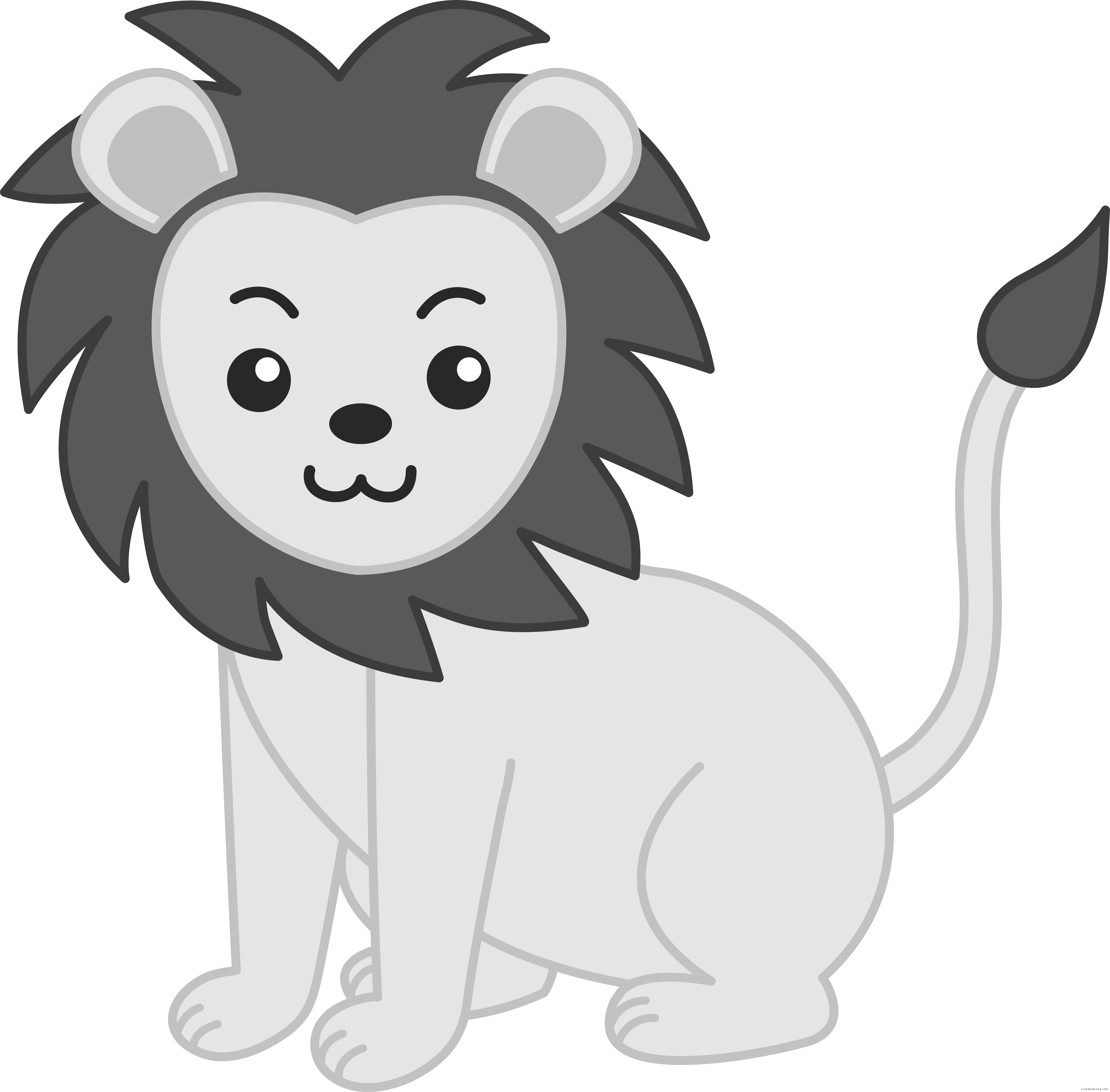 Lion Animal Free Black White Clipart Images Clipartblack - Lion Clipart (5171x5087)