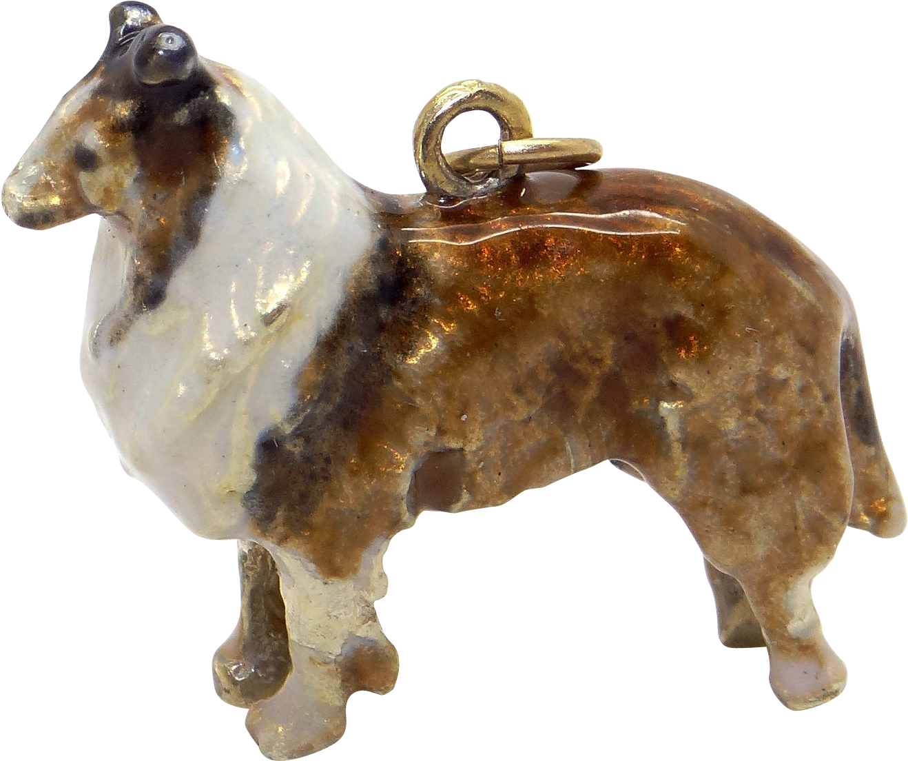 Amazing Vintage 14k Yellow Gold Enamel Rough Collie - Amazing 14k Yellow Gold Enamel Rough Collie Dog Puppy (1317x1317)