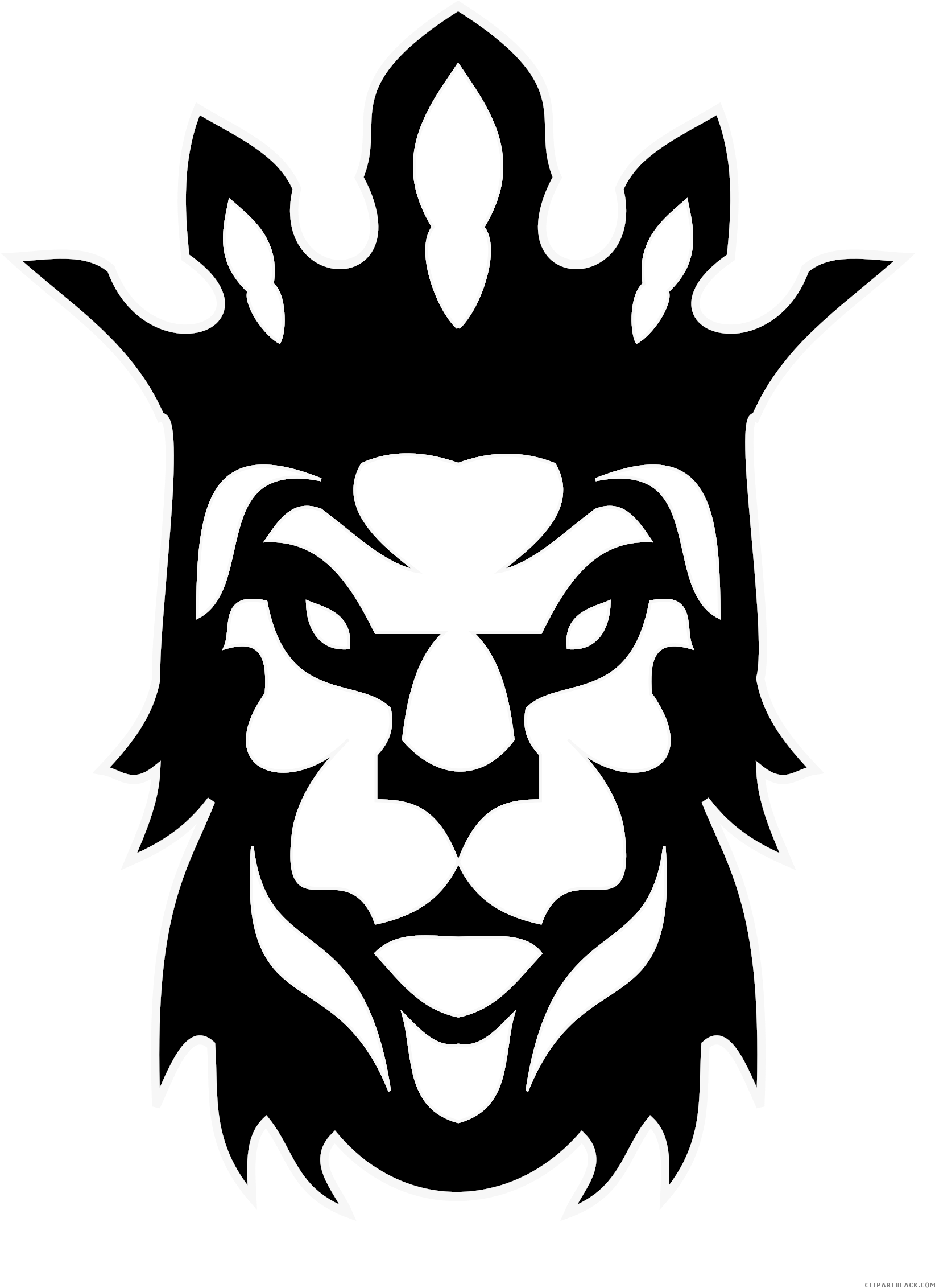 Lion Animal Free Black White Clipart Images Clipartblack - Tattoo Designs Face Tribal (1697x2400)