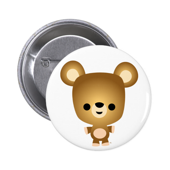 Cute Cartoon Bear Cub Button Badge - Pink Pussyhat Womans March Nasty Woman Button (650x650)