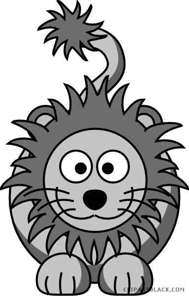 Lion Quality Animal Free Black White Clipart Images - Cartoon Lion (384x599)